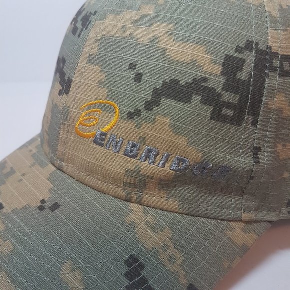 NWT ENBRIDGE Hat Organic Cotton Trucker Hat Curved bill Embroidered Camo Cammo - Picture 5 of 16